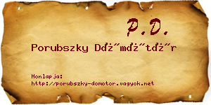 Porubszky Dömötör névjegykártya